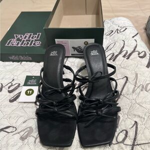 A New Day Black Strappy Heels